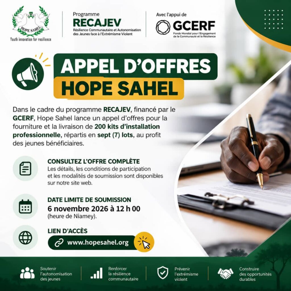 APPEL D’OFFRE : AO N° 008/2026/HS/RECAJEV